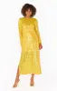 Calypso Midi Dress ~ Yellow Sequins sold by Show Me Your MuMu