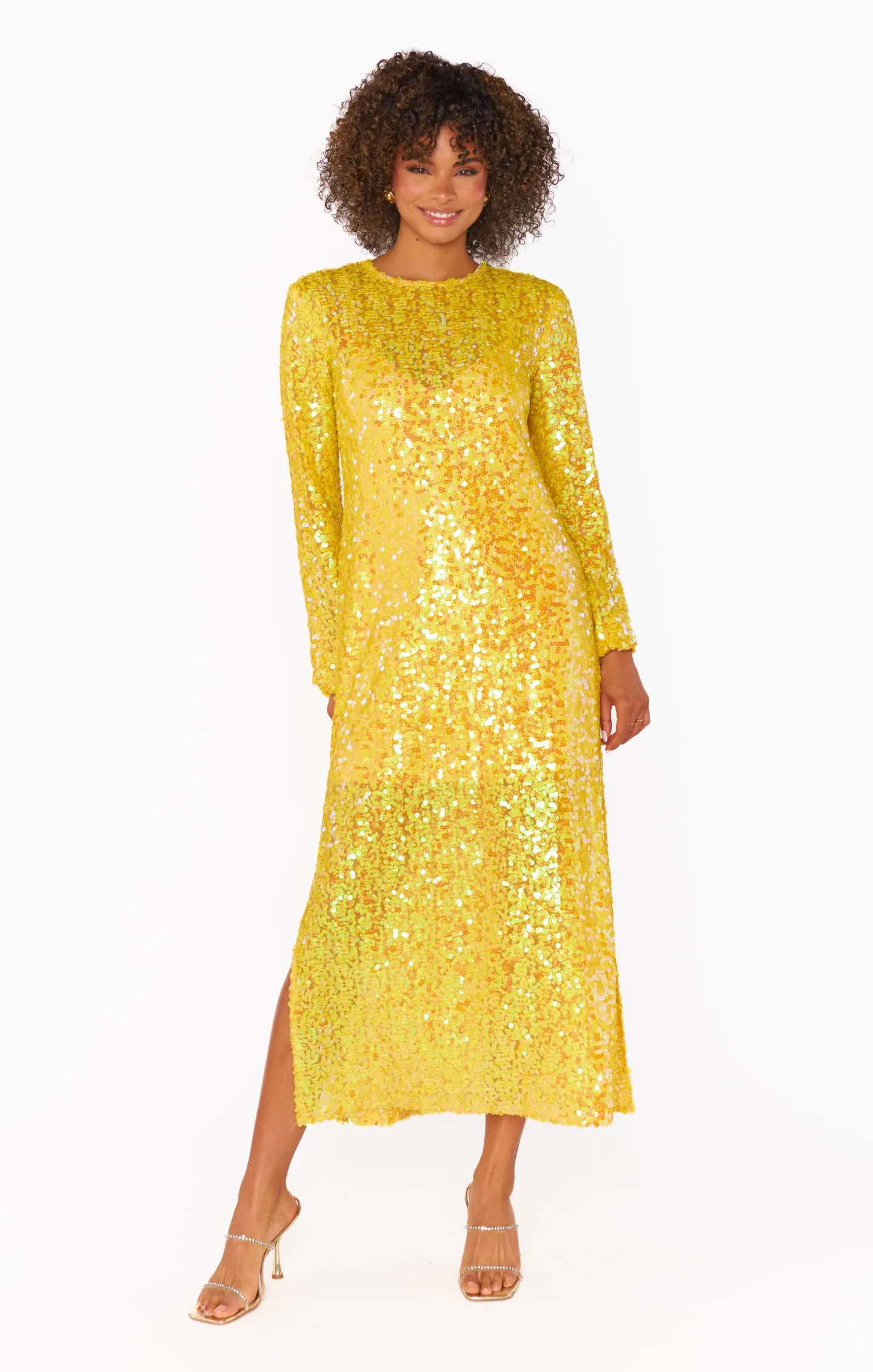 Calypso Midi Dress ~ Yellow Sequins sold by Show Me Your MuMu product image thumbnail 3