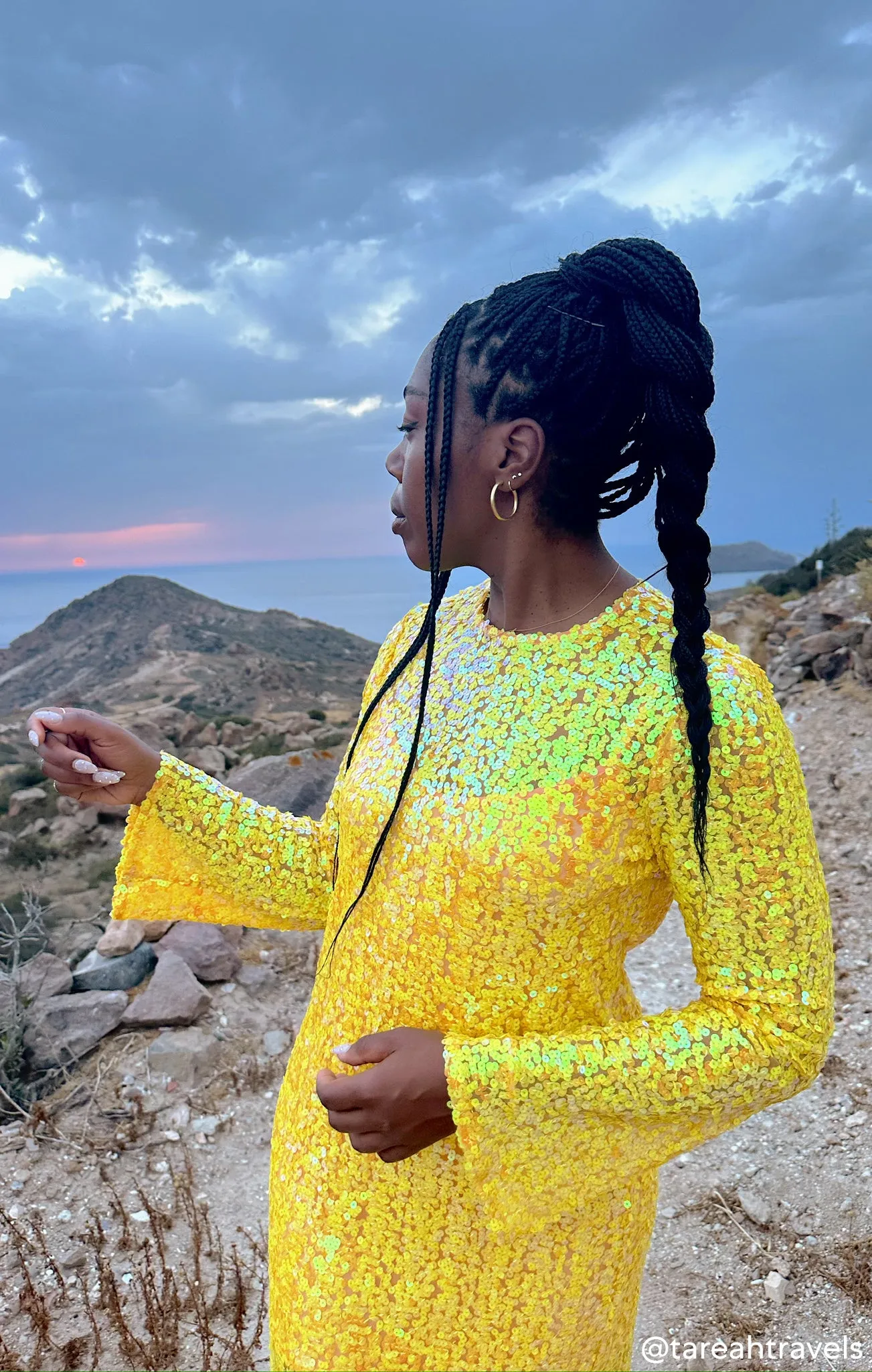 Calypso Midi Dress ~ Yellow Sequins sold by Show Me Your MuMu product image thumbnail 5