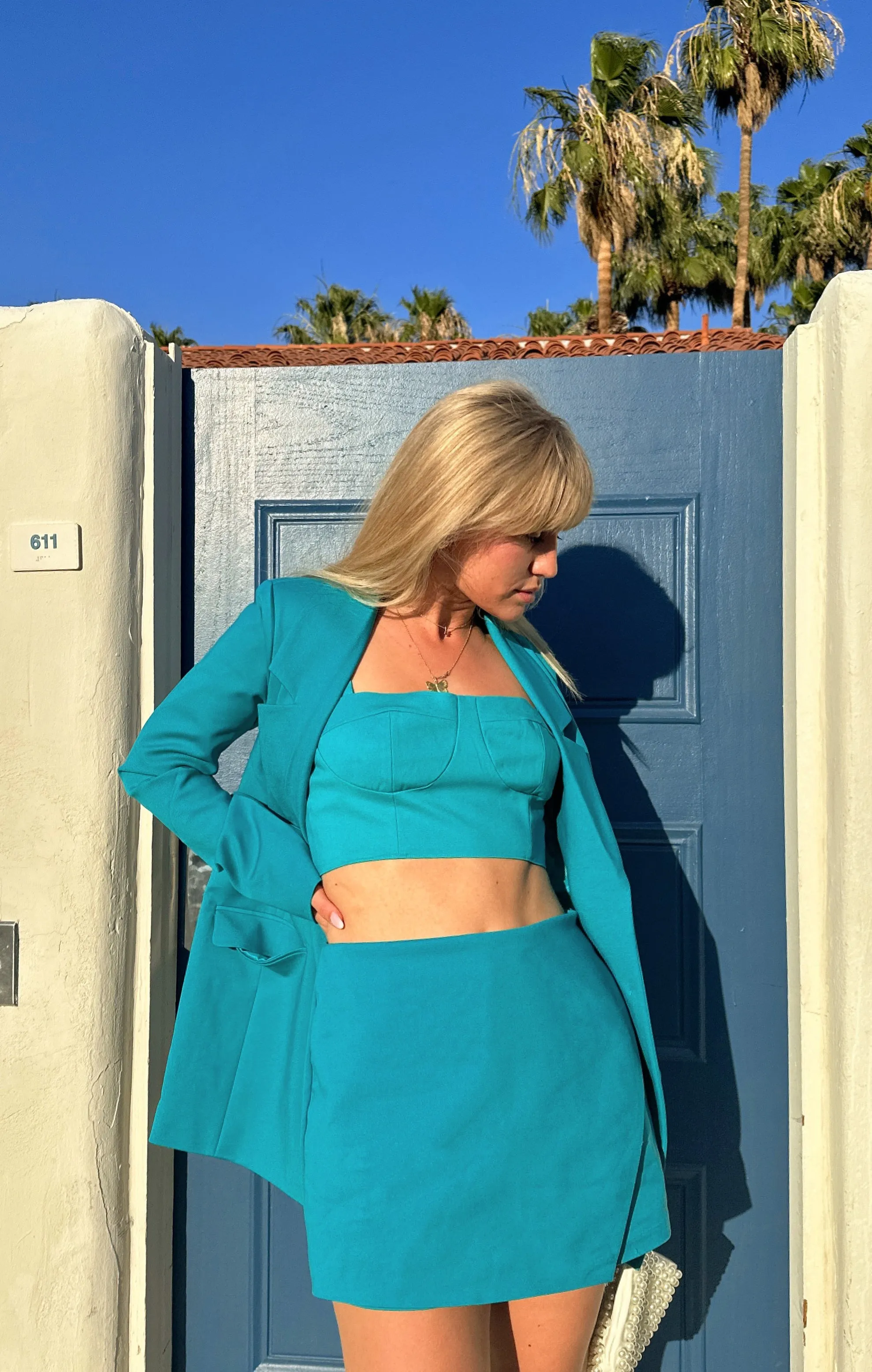 Sally Crop Top ~ Teal Suiting sold by Show Me Your MuMu product image thumbnail 2