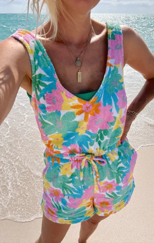 Beach Boardwalk Romper ~ Beachy Floral Terry sold by Show Me Your MuMu