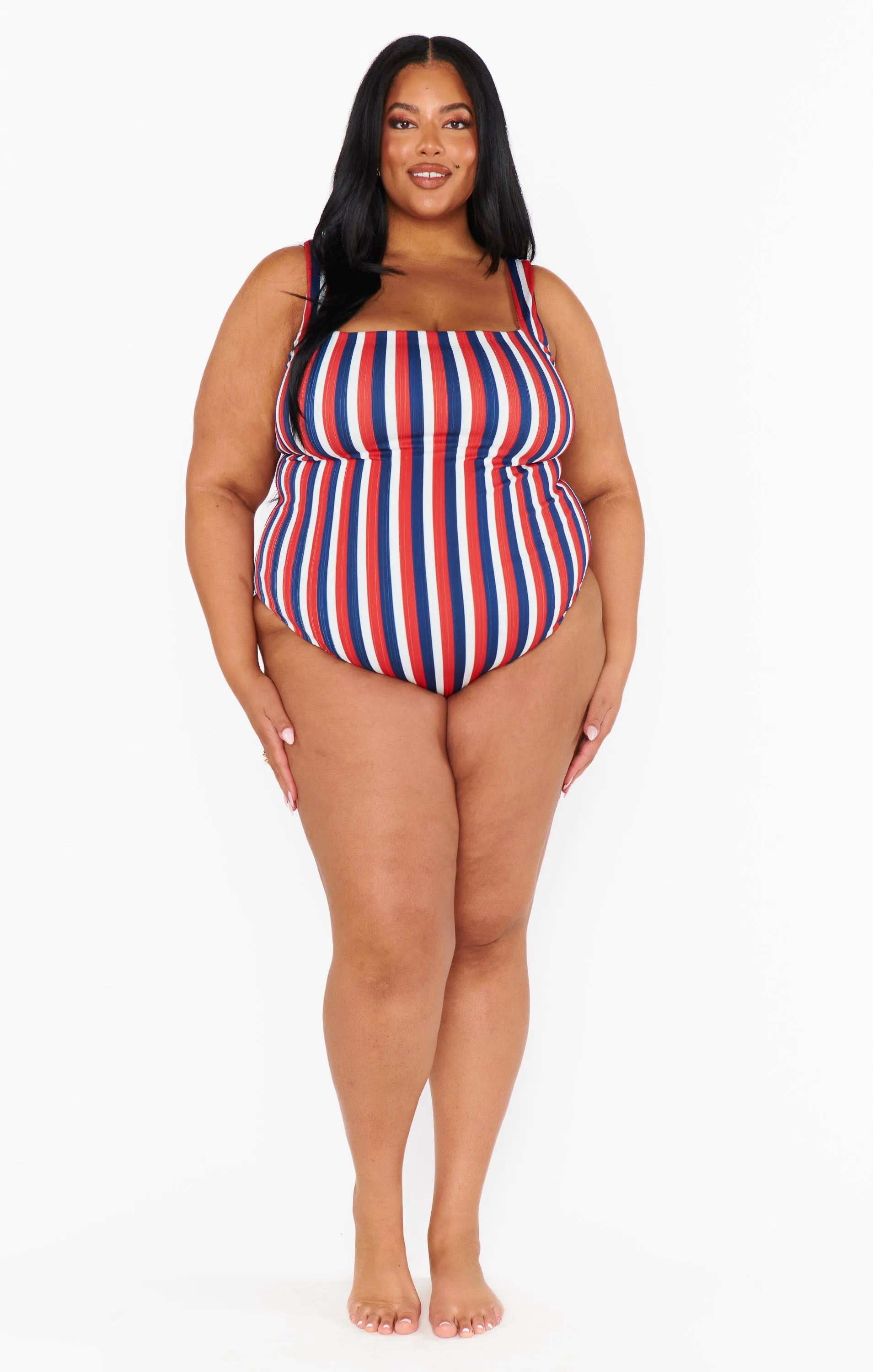 The Ribbed One Piece ~ Americana Stripe Micro Rib sold by Show Me Your MuMu product image thumbnail 4