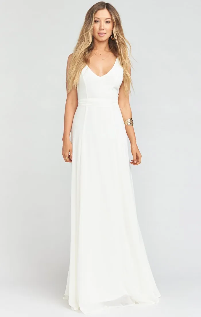 Jenn Maxi Dress ~ Wedding Cake Chiffon sold by Show Me Your MuMu