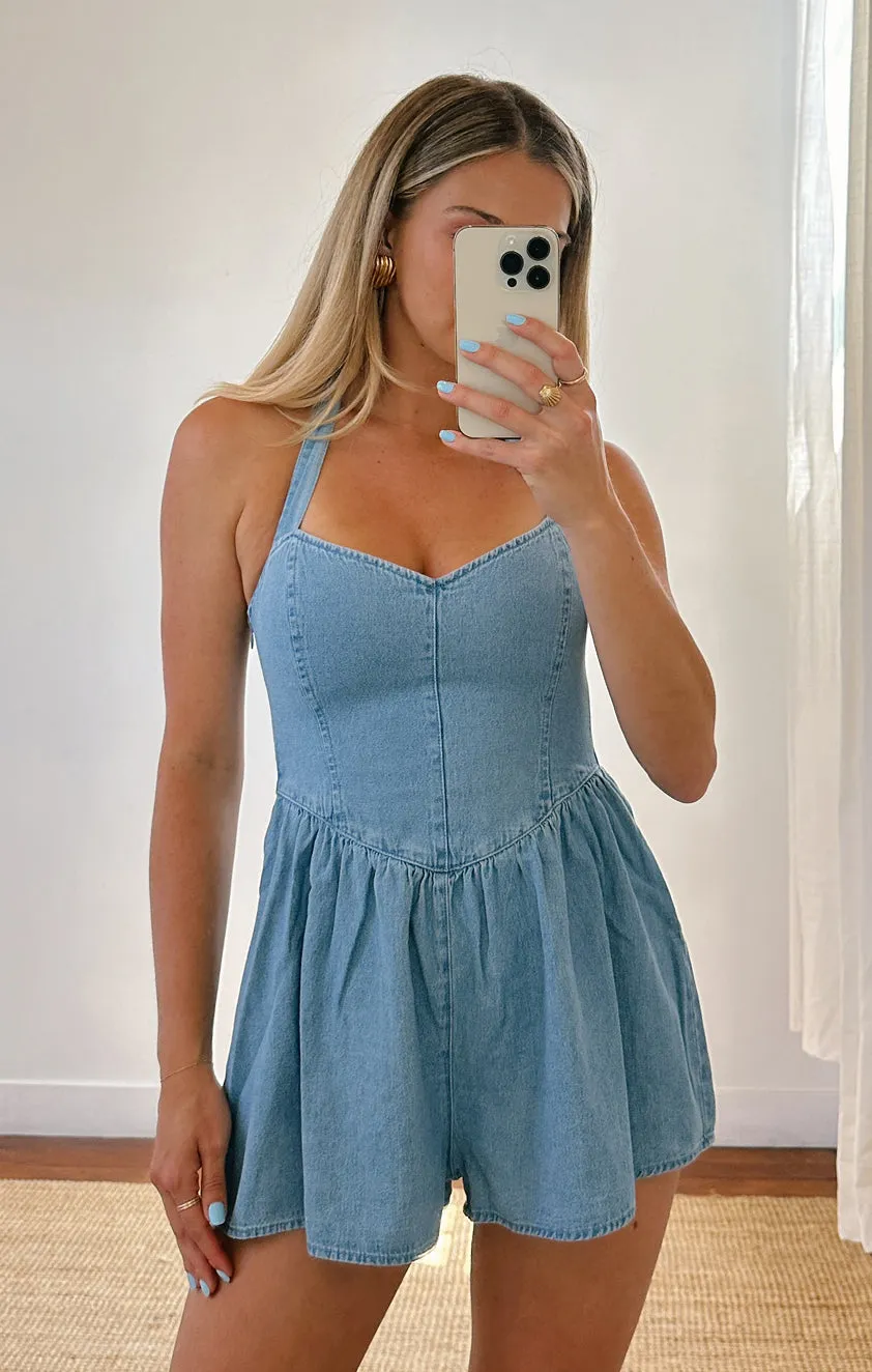 Romee Romper ~ Sky Indigo sold by Show Me Your MuMu