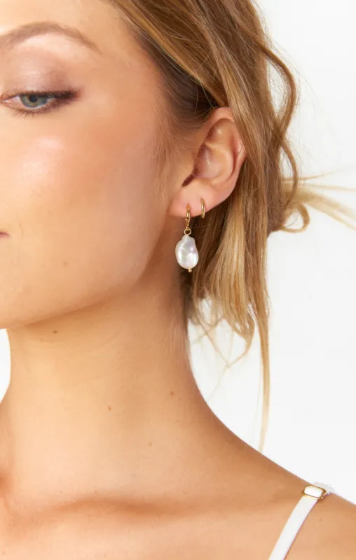 Pearl Drop Earrings ~ 18K Gold Plated sold by Show Me Your MuMu