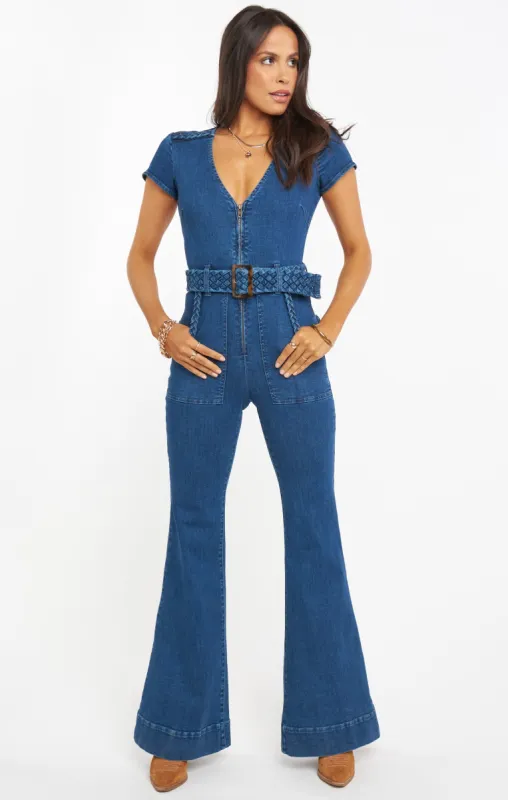 Heartland Jumpsuit ~ Braided True Blue sold by Show Me Your MuMu