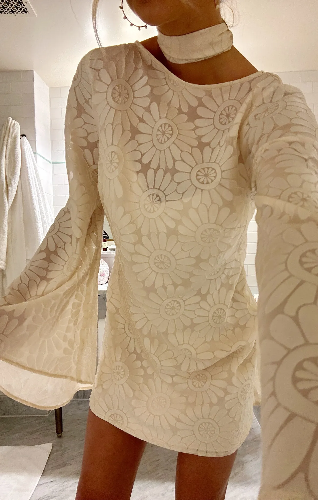 Sarah Mini Dress ~ Cream Daisy Burnout sold by Show Me Your MuMu