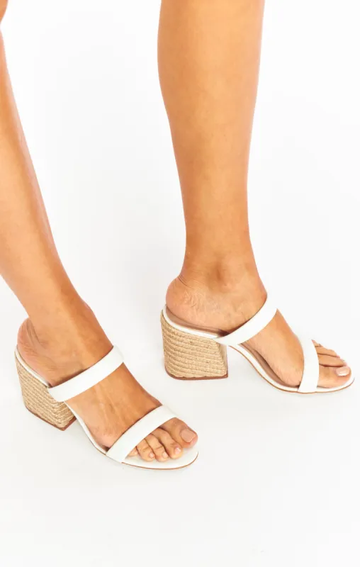 Steve Madden Marcella Block Heels ~ White/Natural sold by Show Me Your MuMu
