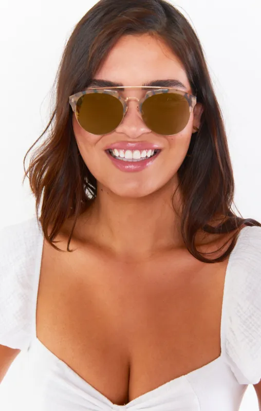 Harlow Aviator Sunglasses ~ Amber Tort sold by Show Me Your MuMu