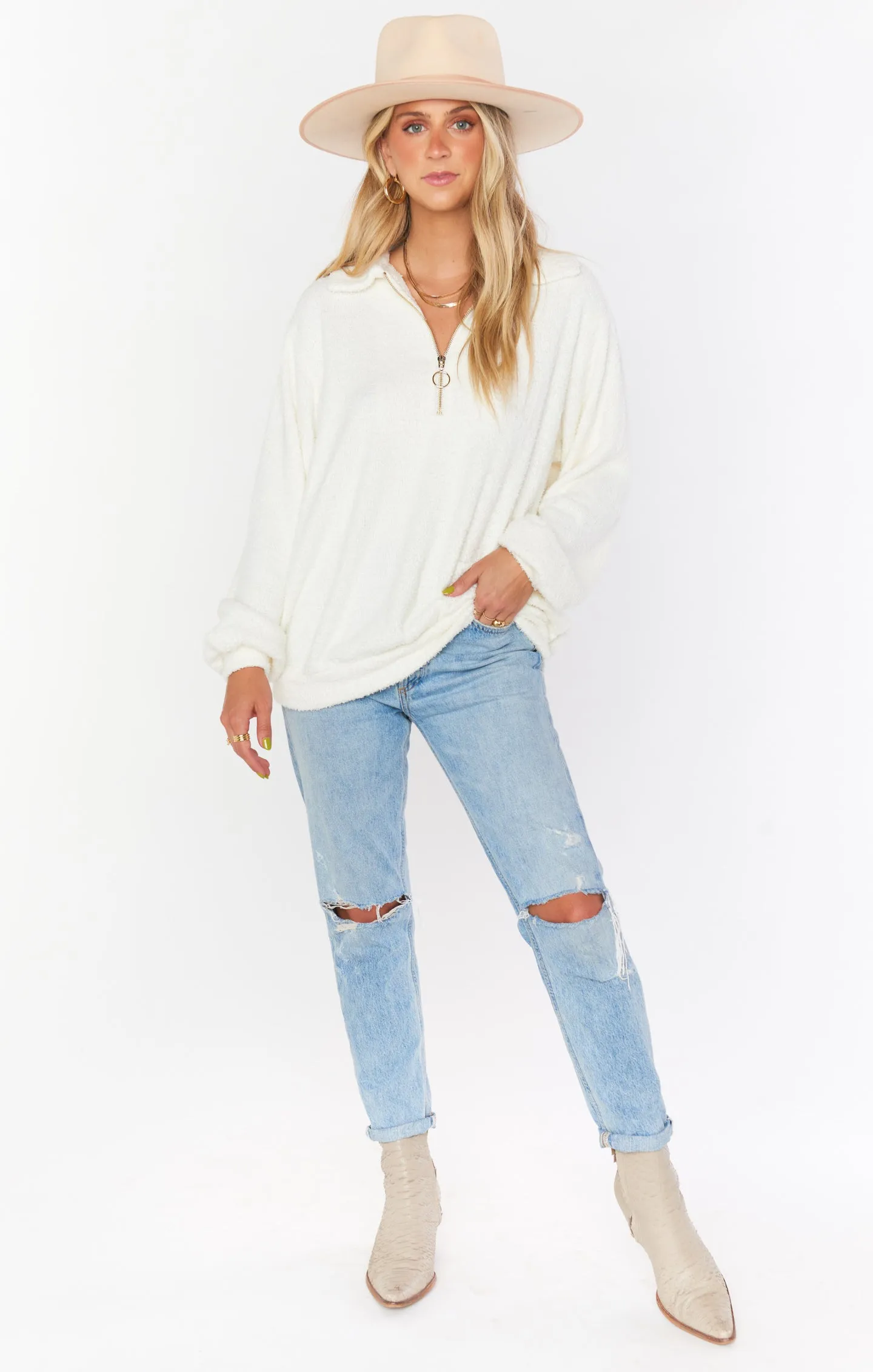 Sadie Pullover Sweater ~ Off White Knit sold by Show Me Your MuMu product image thumbnail 4