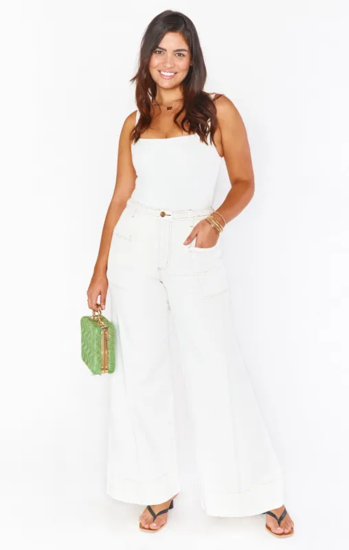 Santa Cruz Wide Leg ~ Pearly White sold by Show Me Your MuMu