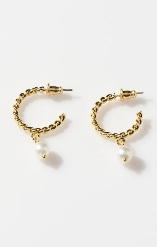 Faithy Jewels Katie Pearl Hoop ~ Gold/Pearl sold by Show Me Your MuMu