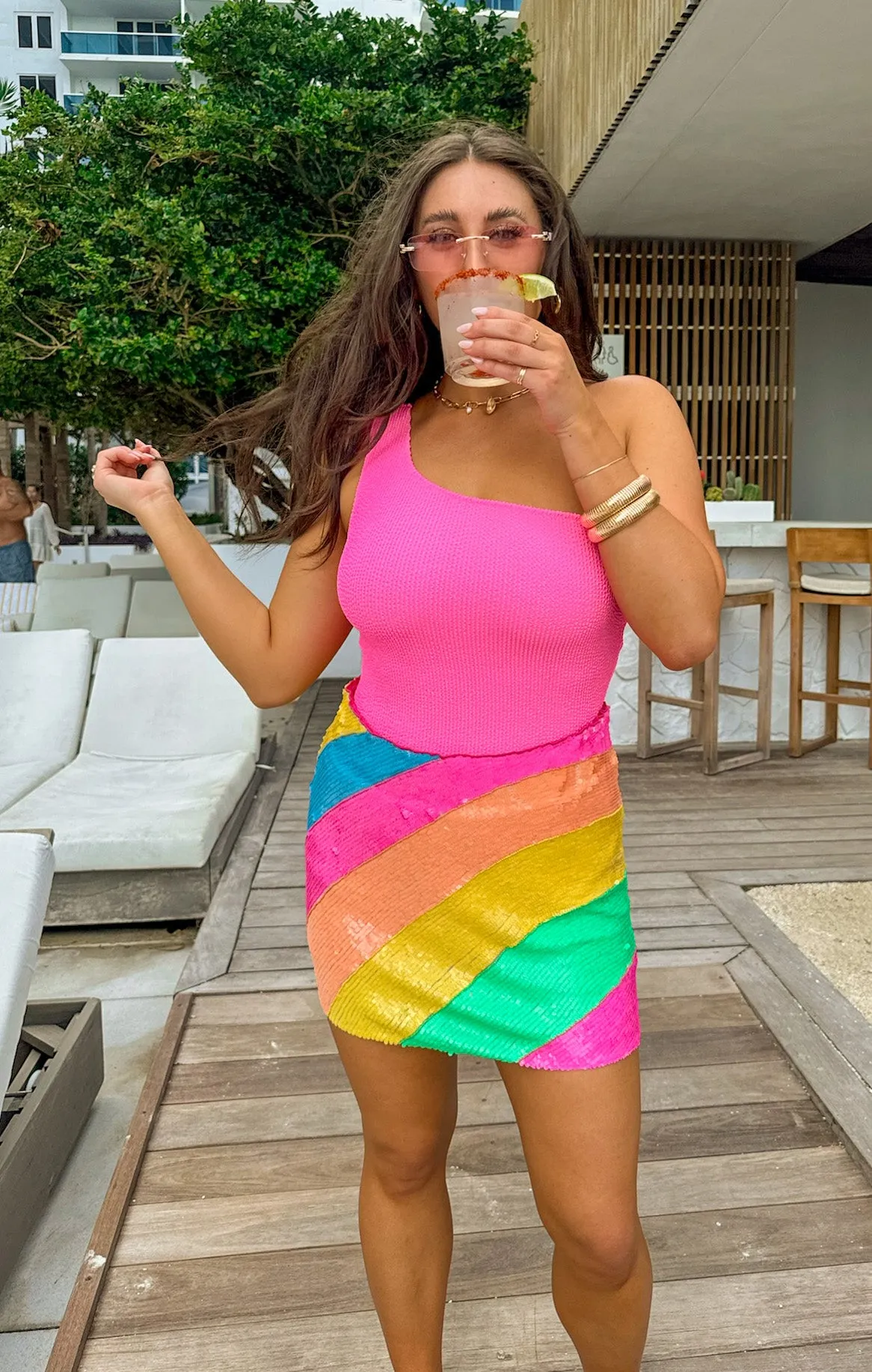 Roxanne Mini Skort ~ Miami Beaded Sequins sold by Show Me Your MuMu product image thumbnail 2