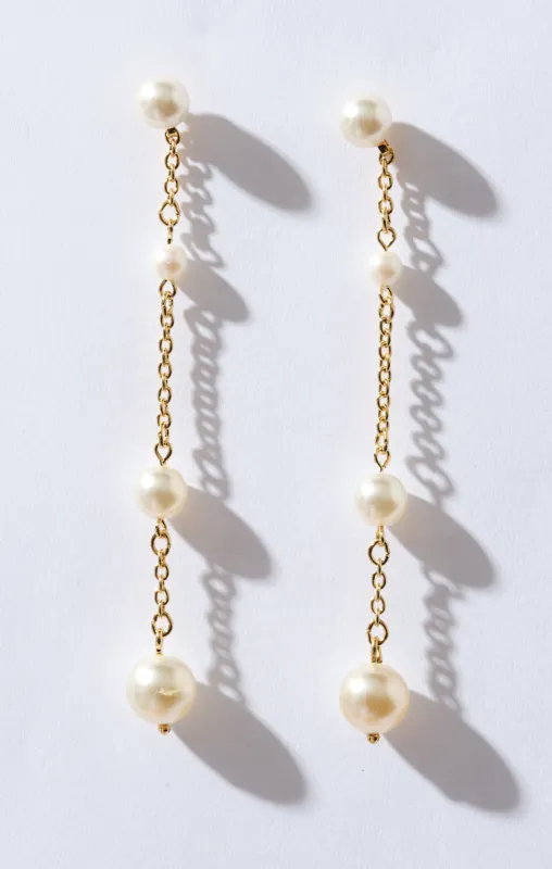 Faithy Jewels Charlotte Earrings ~ Gold/Pearl sold by Show Me Your MuMu