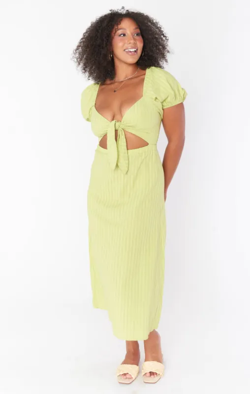 Gabrielle Tie Dress ~ Pear Green sold by Show Me Your MuMu