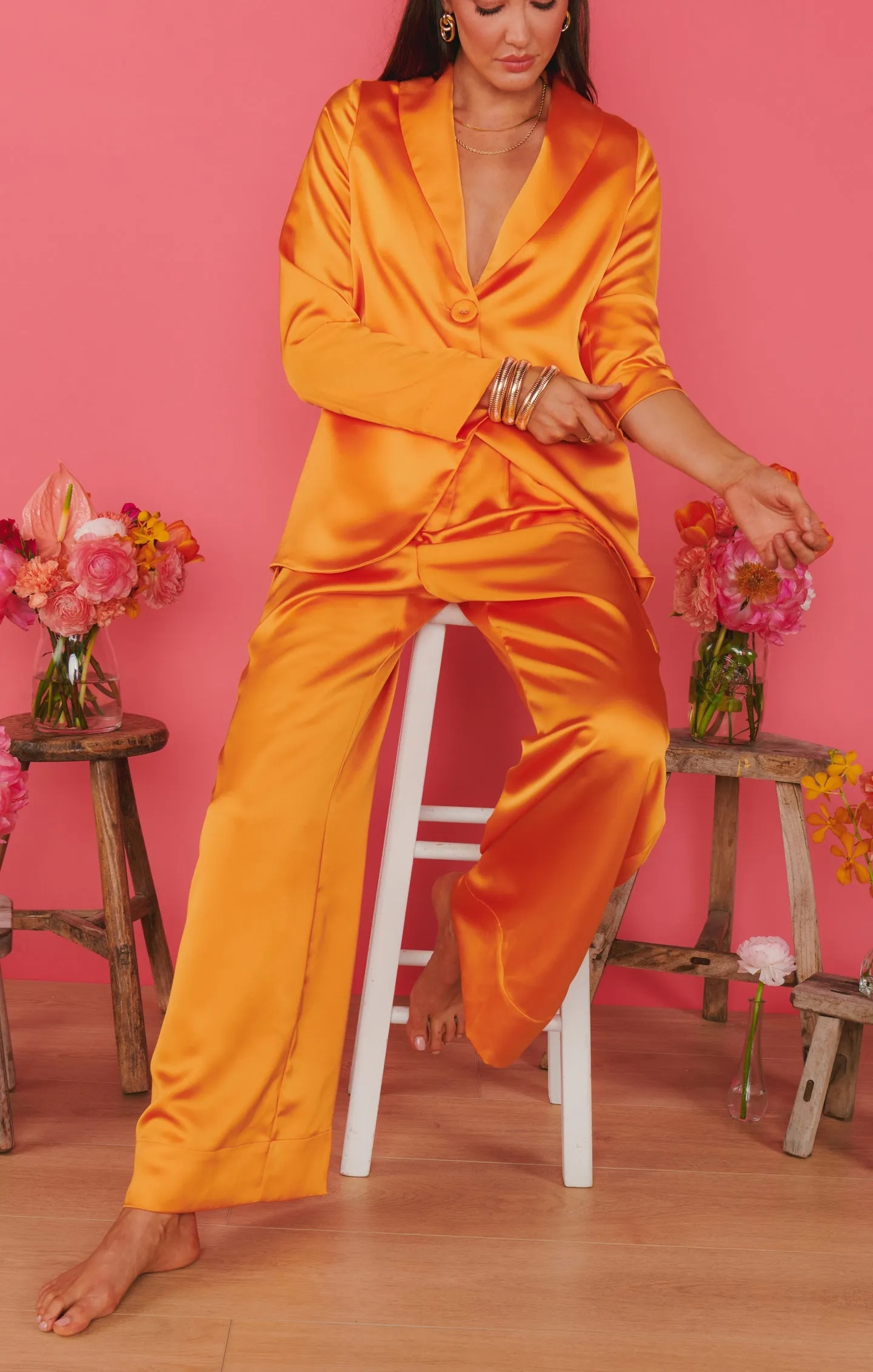 Cameo Cargo Pants ~ Tangerine Fluid Satin sold by Show Me Your MuMu product image thumbnail 3