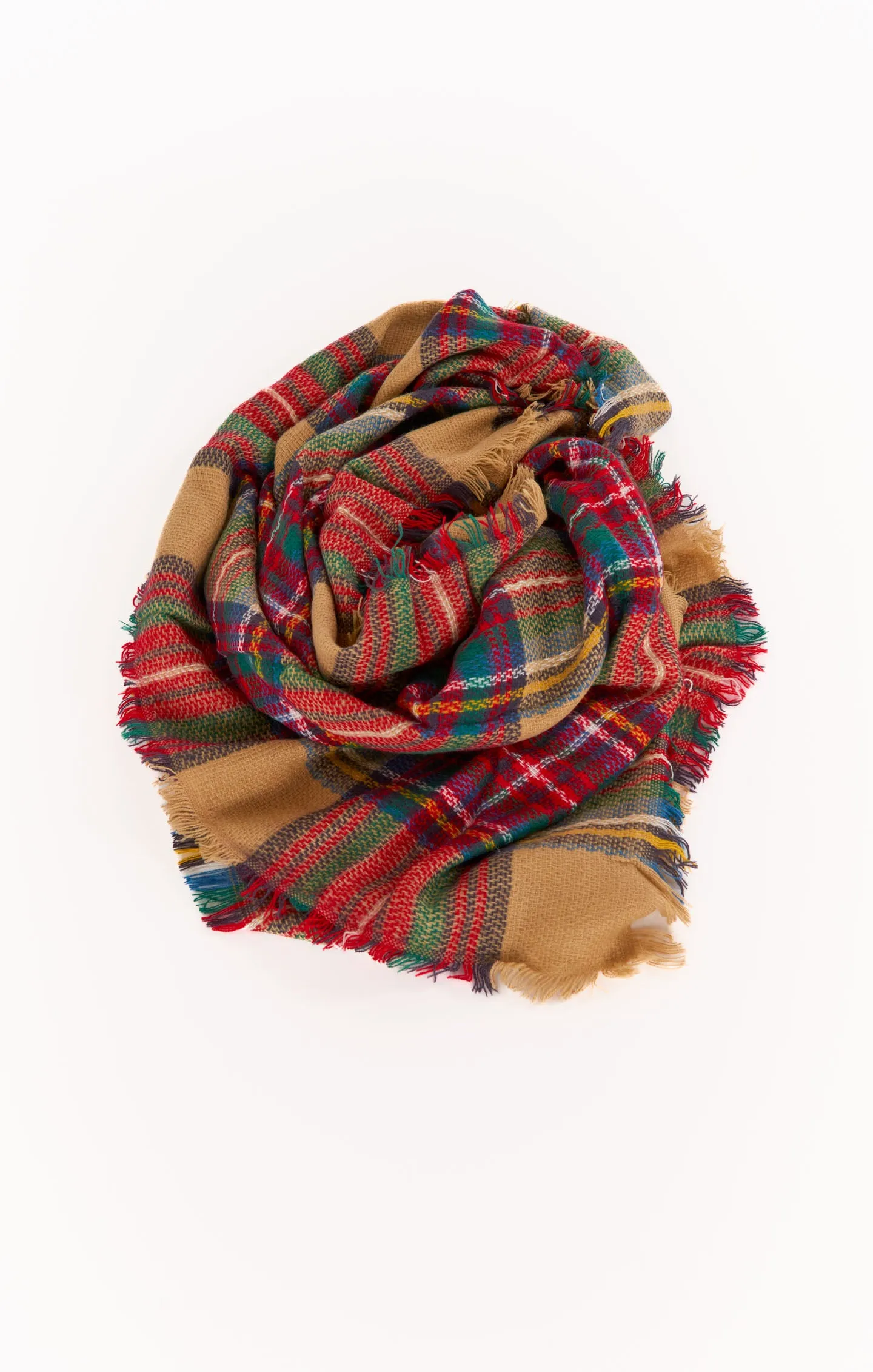 Holiday Plaid Scarf ~ Tan Multi sold by Show Me Your MuMu product image thumbnail 3
