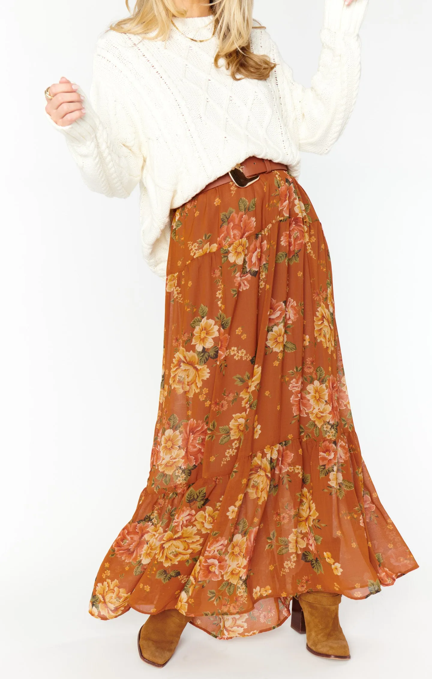 Larina Midi Skirt ~ Garden Harvest sold by Show Me Your MuMu