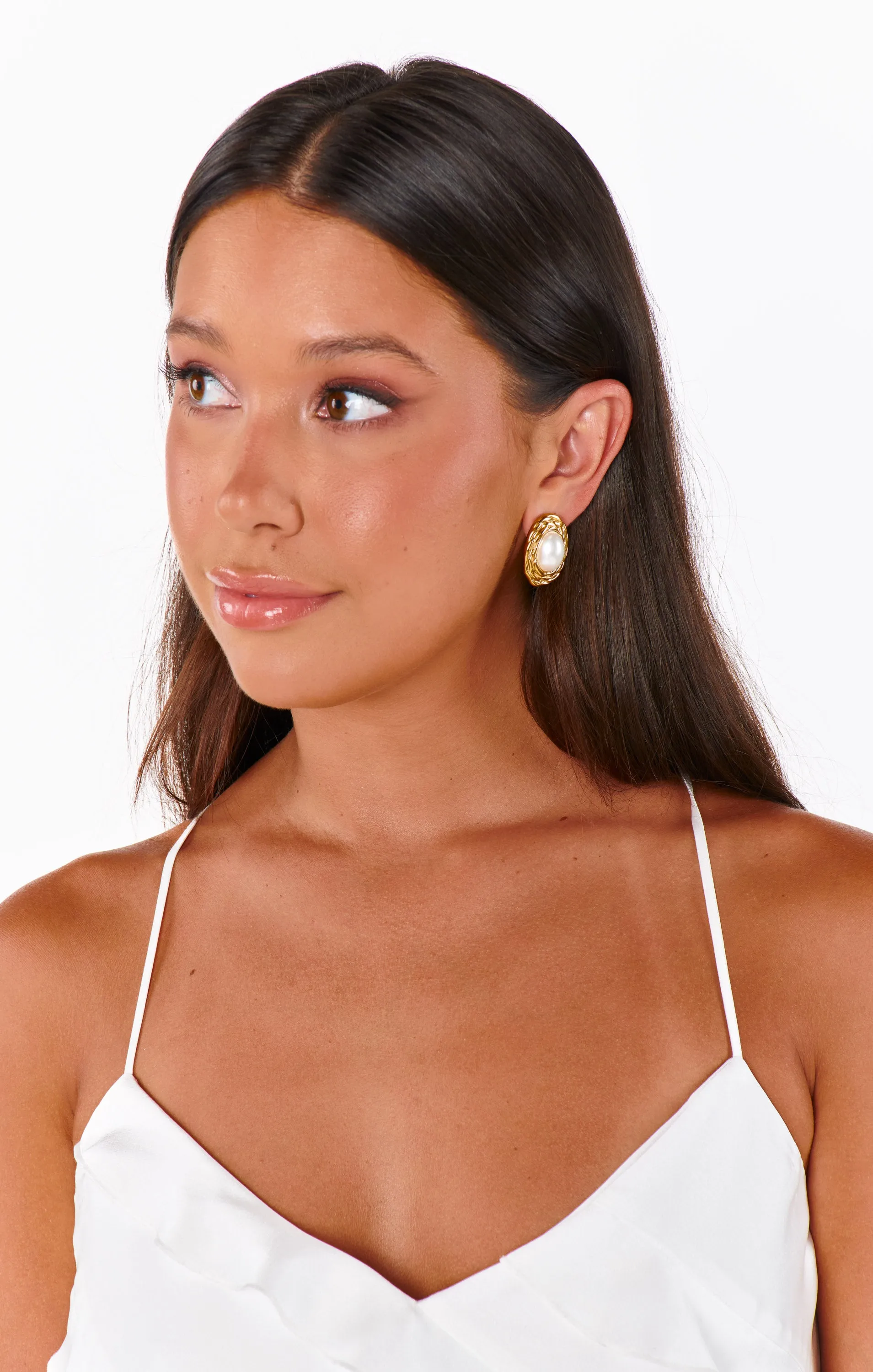 Petit Moments Oval Pearl Stud Earrings ~ Gold sold by Show Me Your MuMu product image thumbnail 5