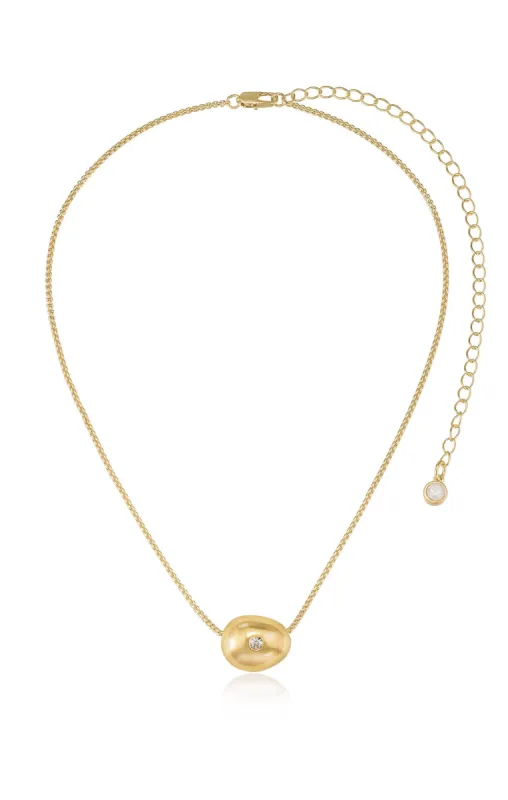Ettika Crystal Dot Pebble Pendant Necklace ~ Gold sold by Show Me Your MuMu