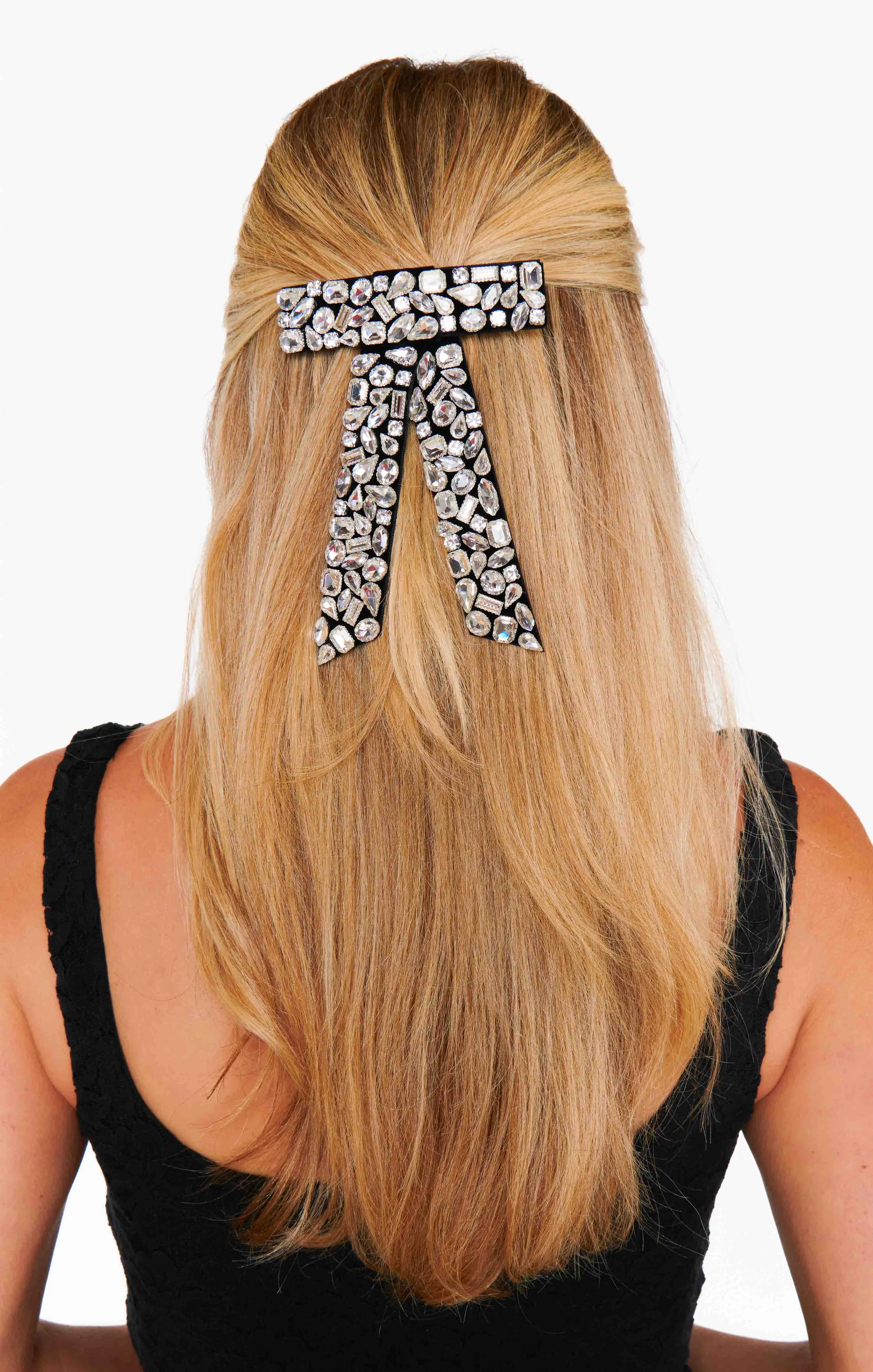 Bejeweled Hair Bow ~ Black Rhinestone sold by Show Me Your MuMu