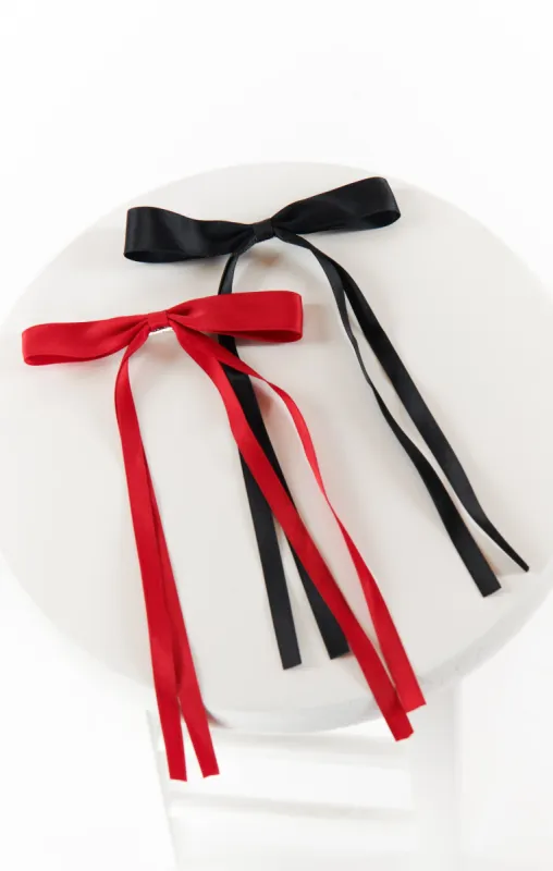 Thin Hair Bow Set ~ Red & Black sold by Show Me Your MuMu