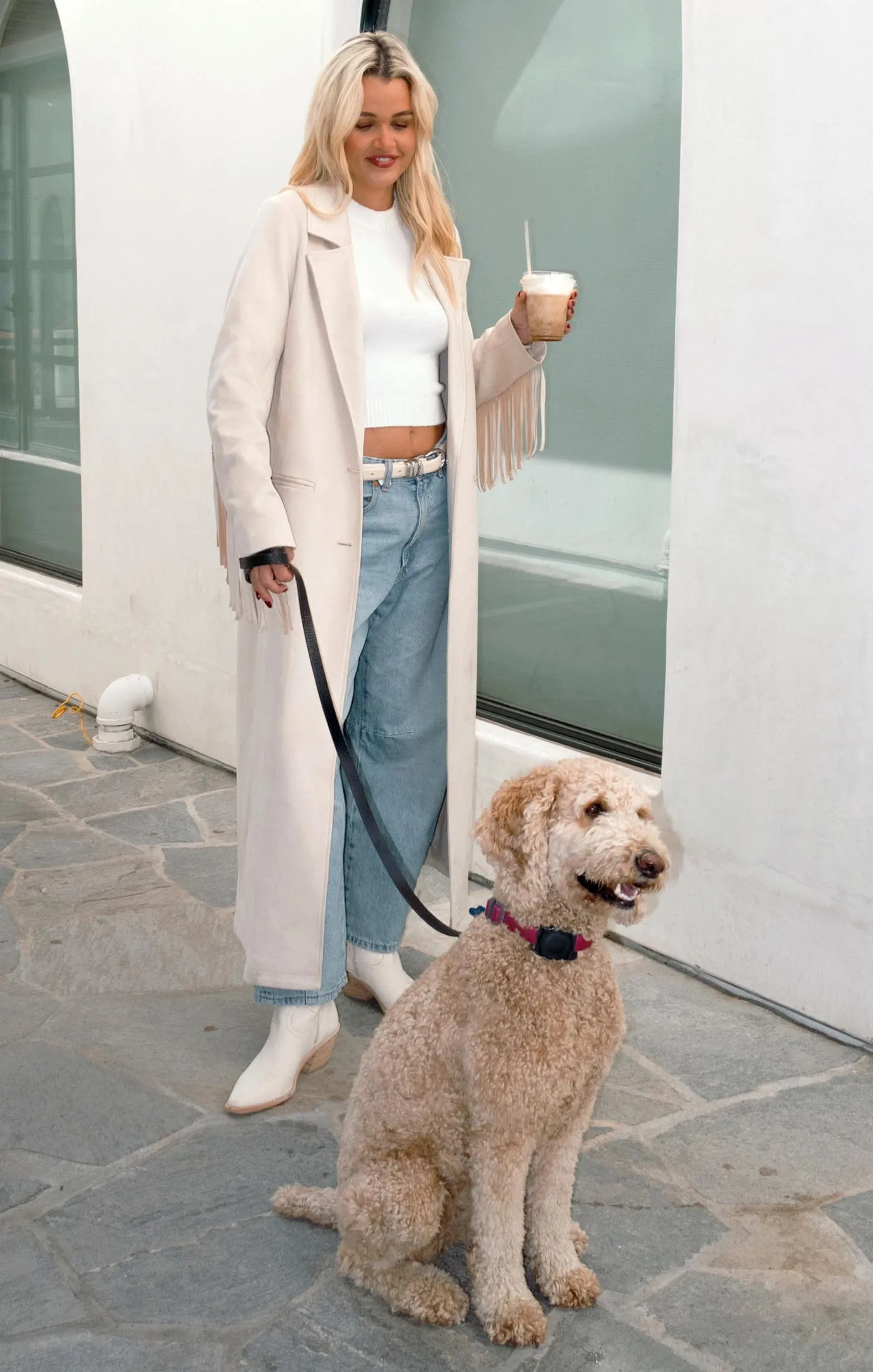 Sierra Fringe Maxi Jacket ~ Cream Faux Suede sold by Show Me Your MuMu product image thumbnail 3
