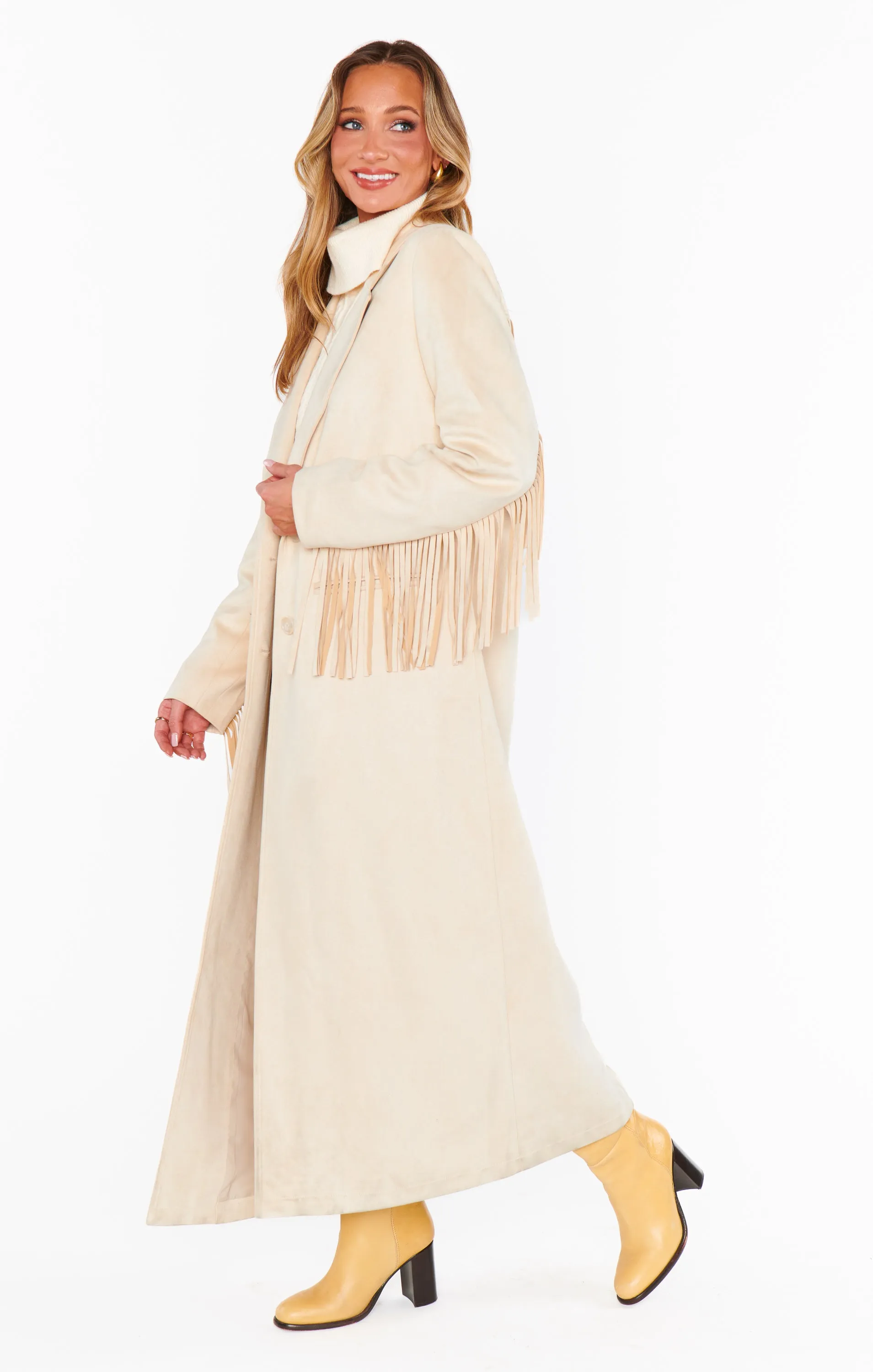 Sierra Fringe Maxi Jacket ~ Cream Faux Suede sold by Show Me Your MuMu product image thumbnail 5