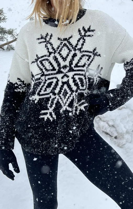 Stowe Sweater ~ Snowflake Knit sold by Show Me Your MuMu