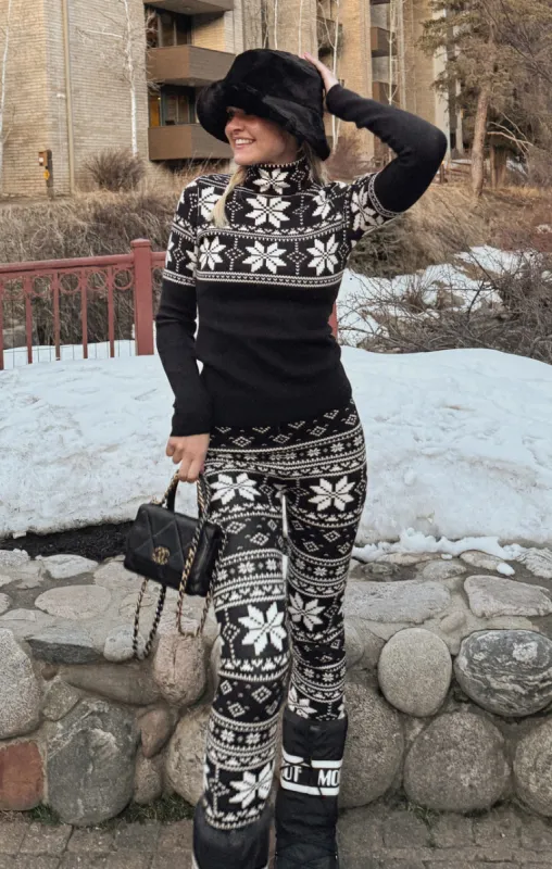 Cozy Leggings ~ Black Fair Isle Knit sold by Show Me Your MuMu