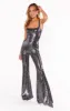 Lively Jumpsuit ~ Silver Shiny Stretch sold by Show Me Your MuMu