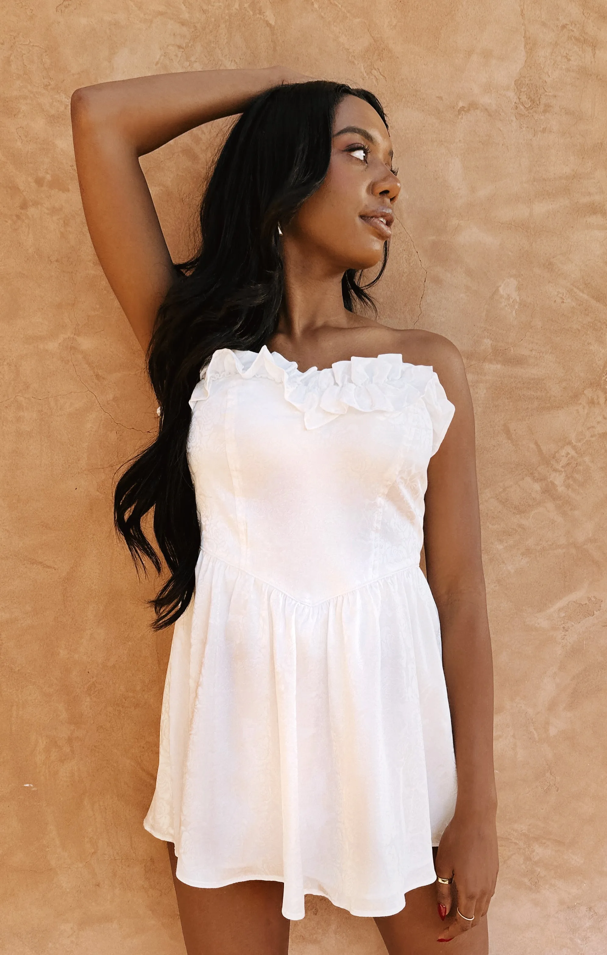 Lala Skort Dress ~ White Rose Satin sold by Show Me Your MuMu product image thumbnail 3