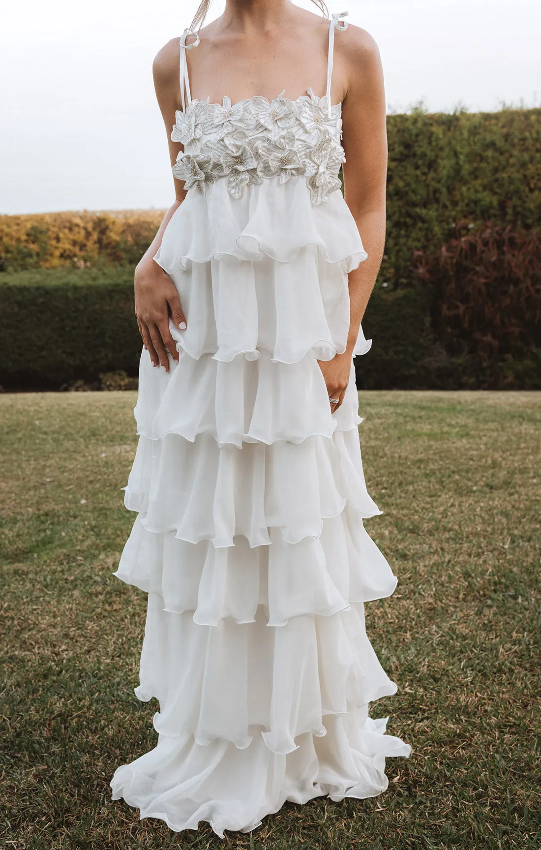 Gabriella Maxi Dress ~ White Enchanted Embellishment sold by Show Me Your MuMu