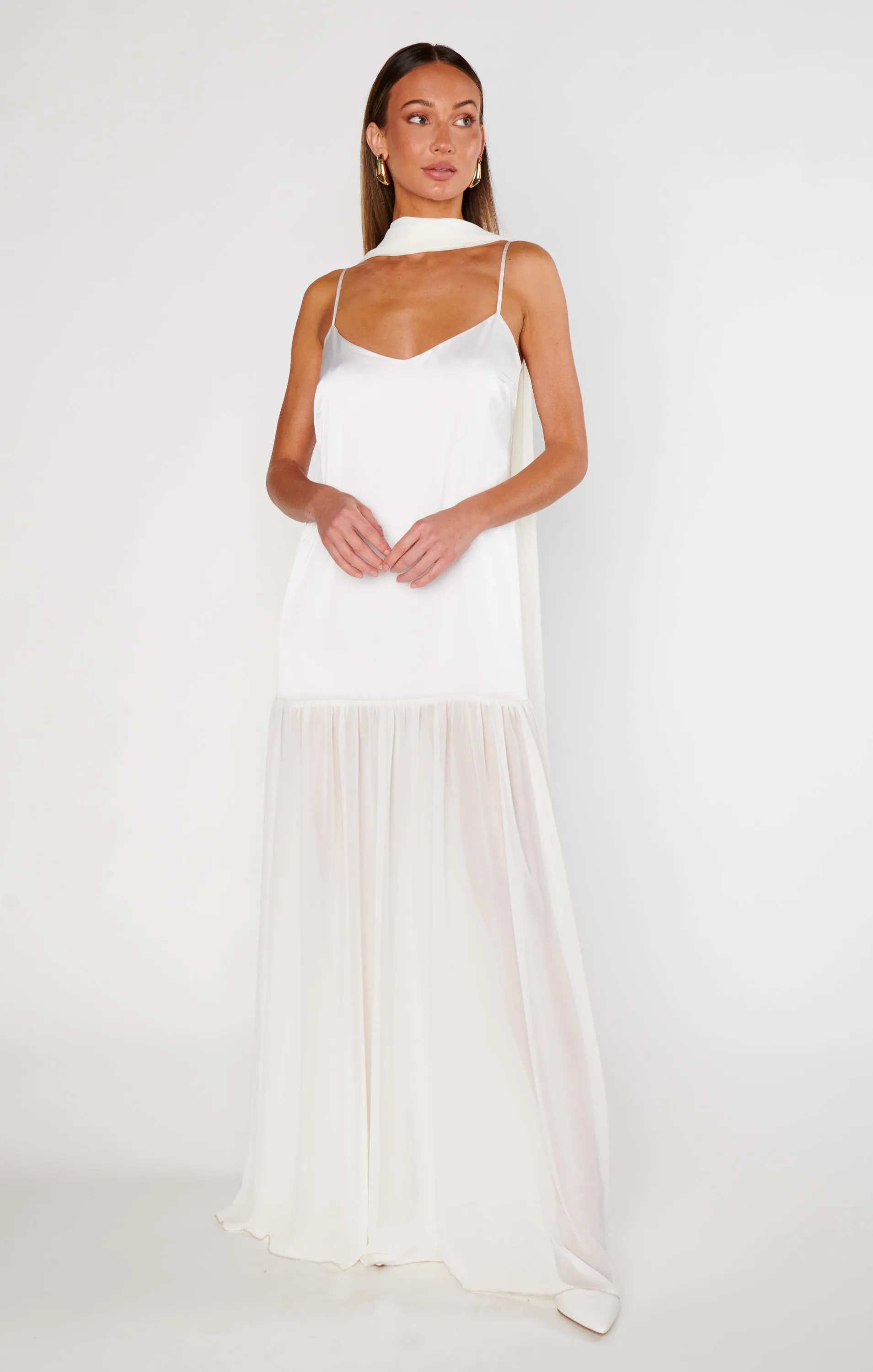 Dalia Maxi Dress ~ Ivory Luxe Satin sold by Show Me Your MuMu product image thumbnail 4