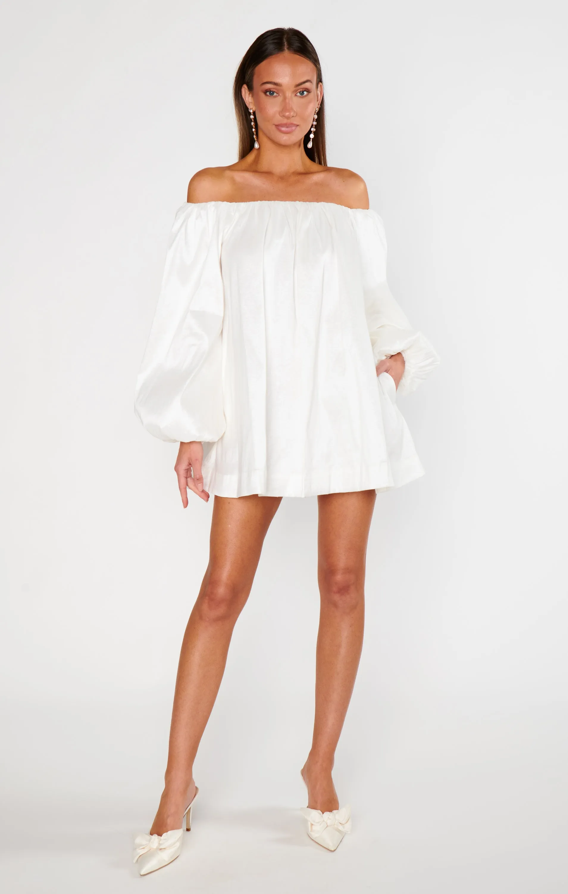 Brenna Mini Dress ~ White Taffeta sold by Show Me Your MuMu product image thumbnail 2