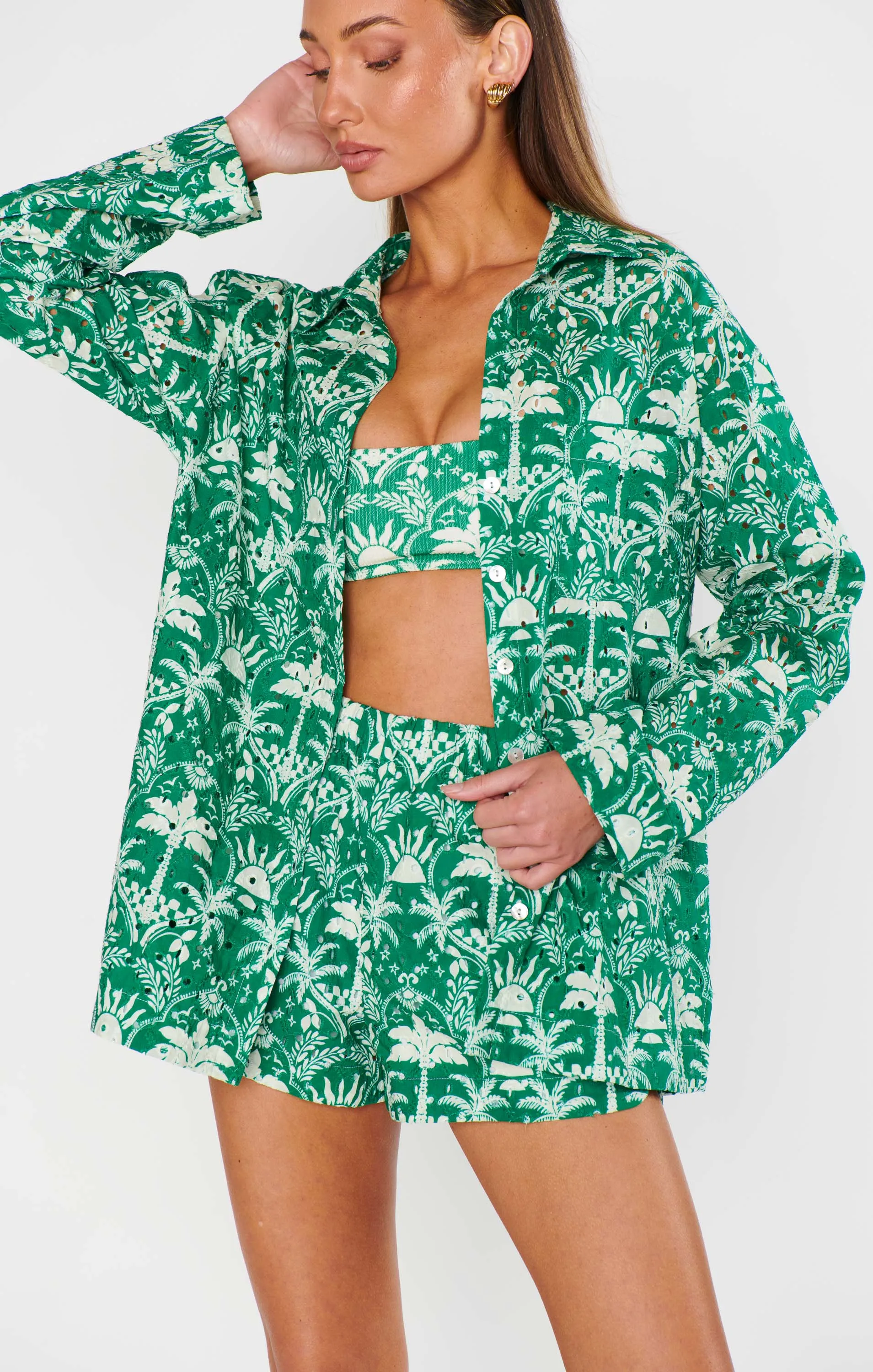 Carry On Button Down ~ Tiki Palms sold by Show Me Your MuMu product image thumbnail 3