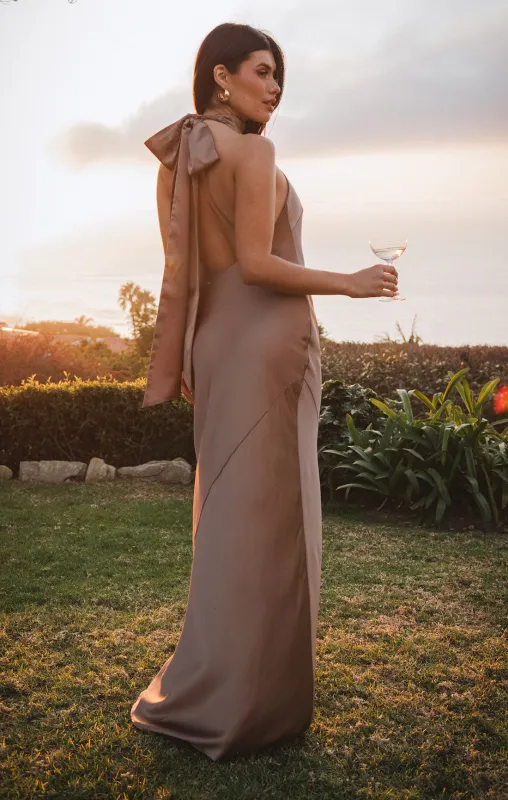 Lisa Maxi Dress ~ Dune Luxe Satin sold by Show Me Your MuMu