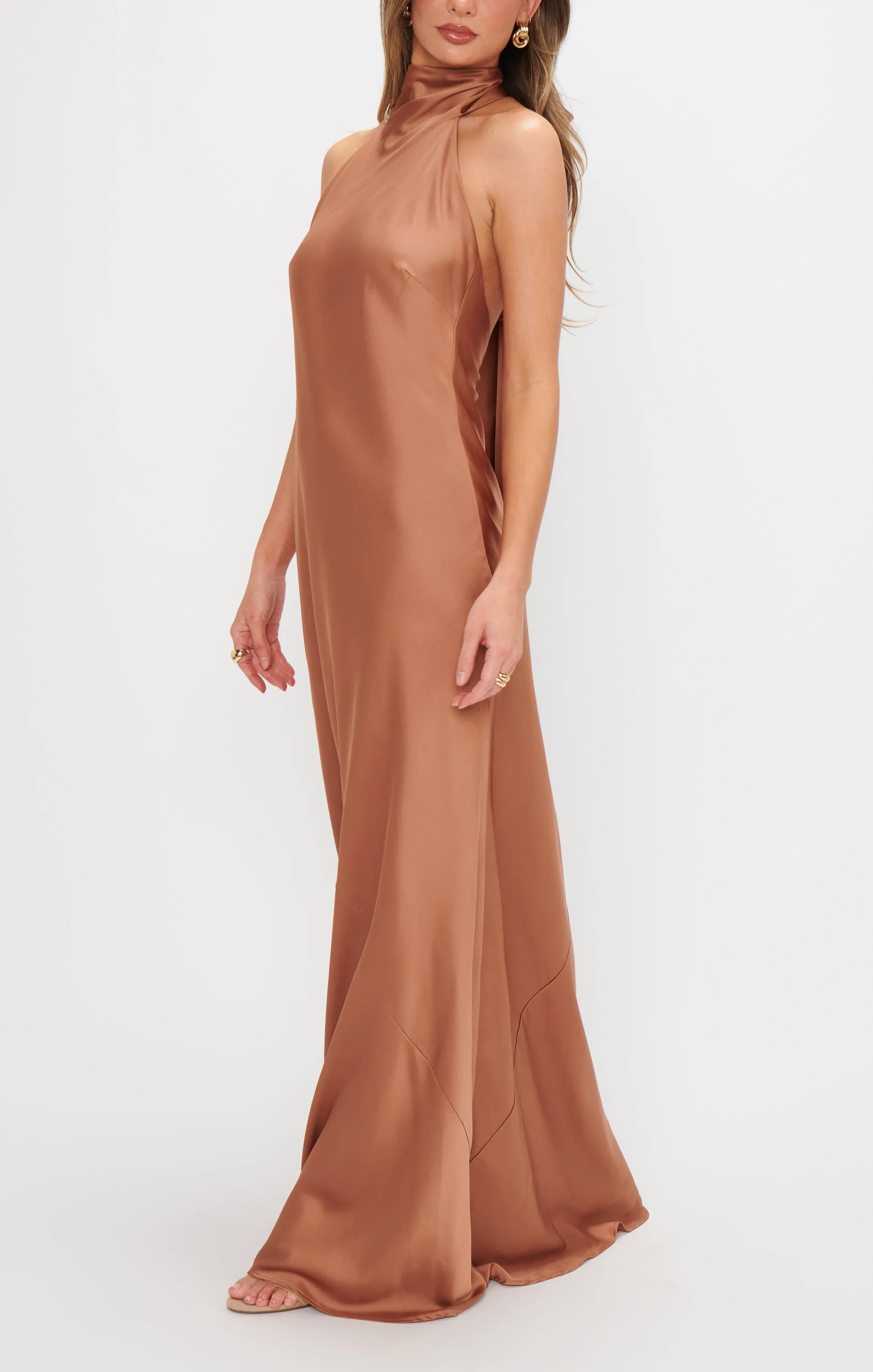 Lisa Maxi Dress ~ Copper Luxe Satin sold by Show Me Your MuMu product image thumbnail 3