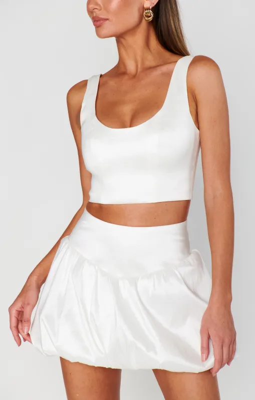 Vivianna Top ~ White Taffeta sold by Show Me Your MuMu