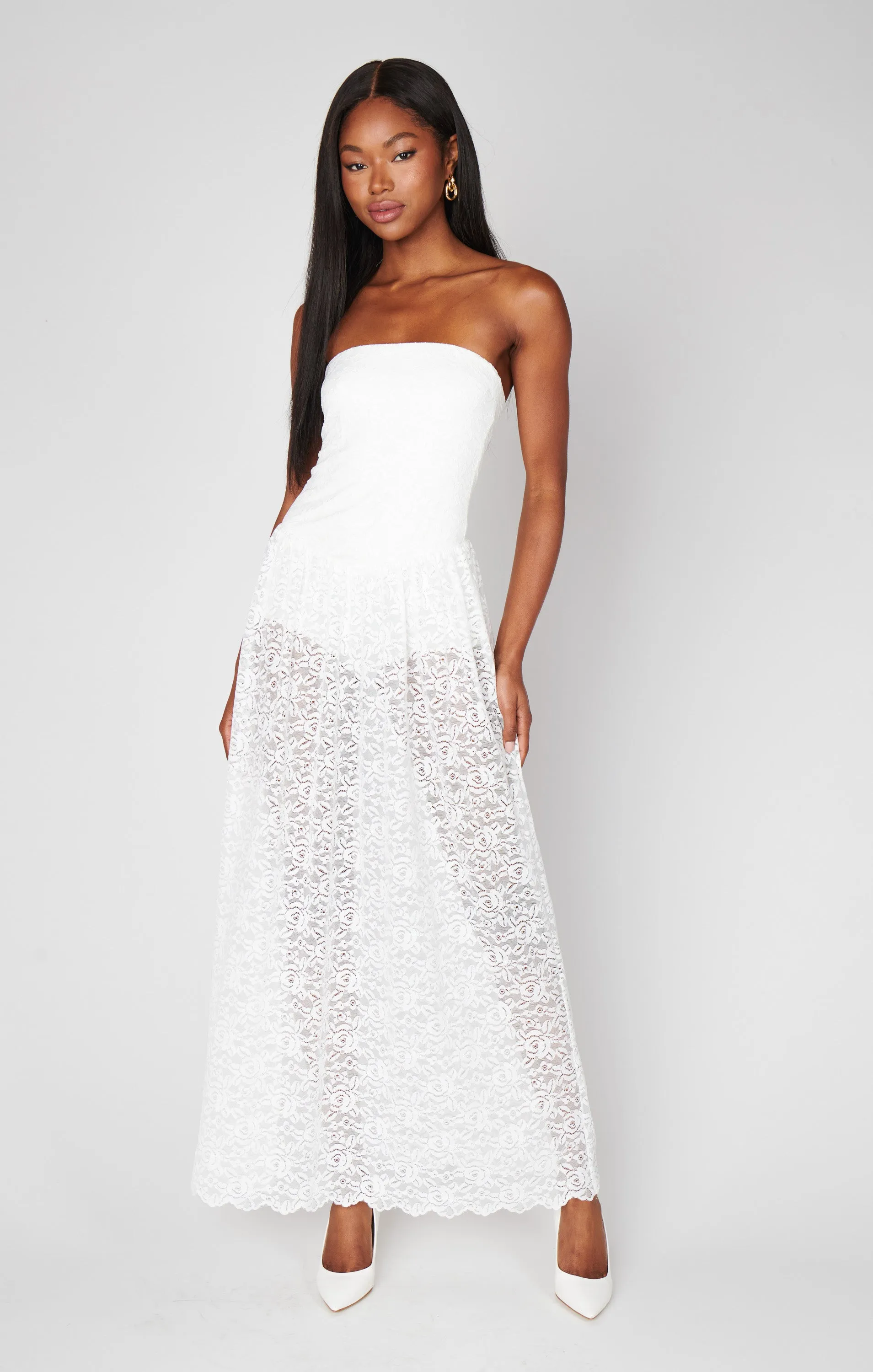Diana Drop Waist Dress ~ White Lovely Lace sold by Show Me Your MuMu product image thumbnail 4