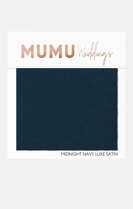 Bridesmaid Fabric Swatch ~ Midnight Navy Luxe Satin made by Show Me Your MuMu
