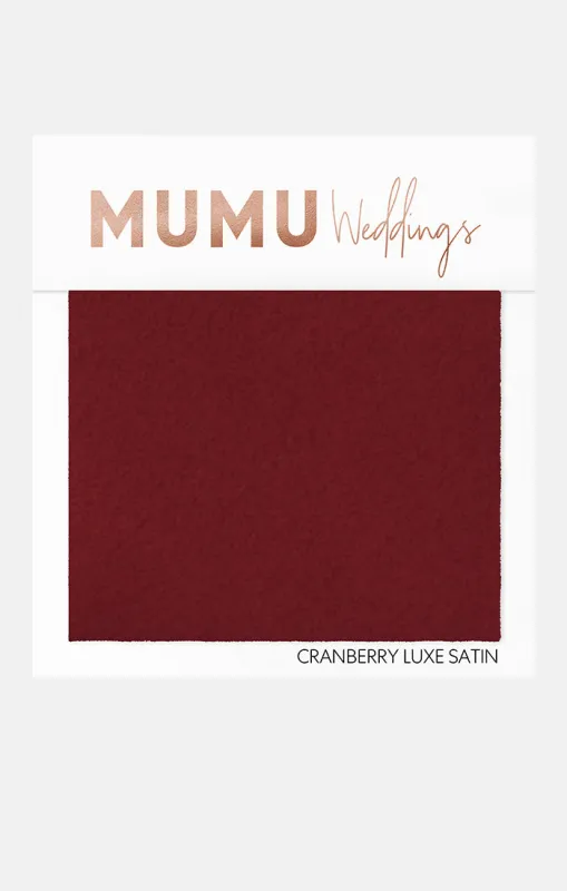 Bridesmaid Fabric Swatch ~ Cranberry Luxe Satin made by Show Me Your MuMu