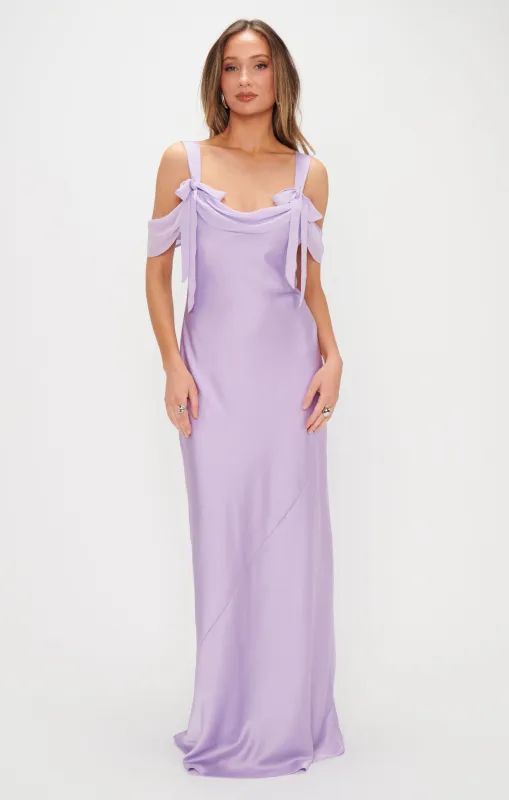 Bella Maxi Dress ~ Lavender Luxe Satin sold by Show Me Your MuMu