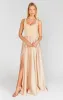 Harper Maxi Dress ~ Champagne Luxe Satin sold by Show Me Your MuMu