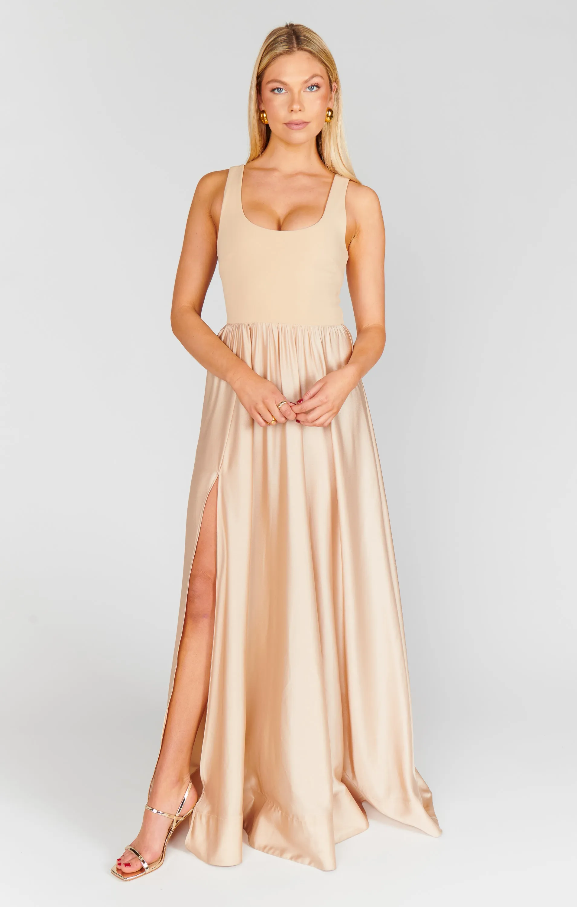 Harper Maxi Dress ~ Champagne Luxe Satin sold by Show Me Your MuMu product image thumbnail 4