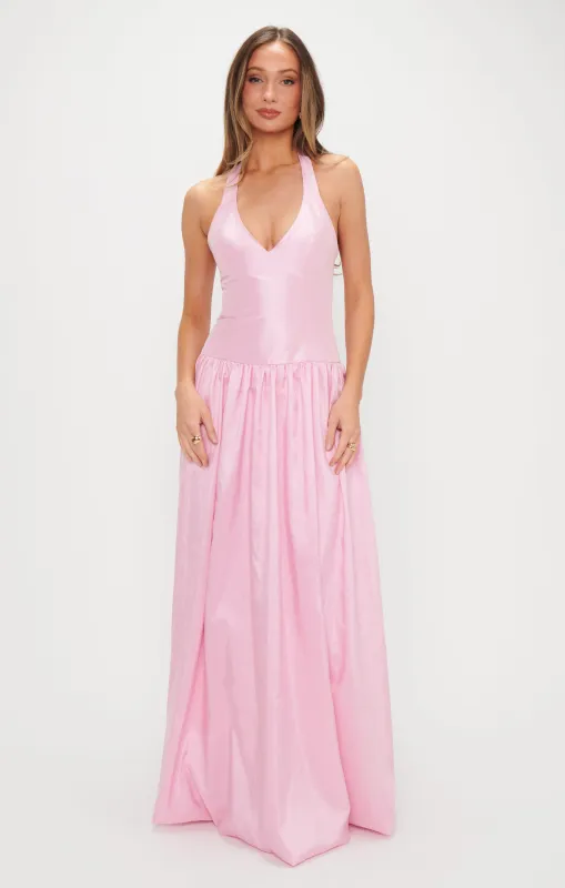 Eliza Maxi Dress ~ Light Pink Light Taffeta sold by Show Me Your MuMu