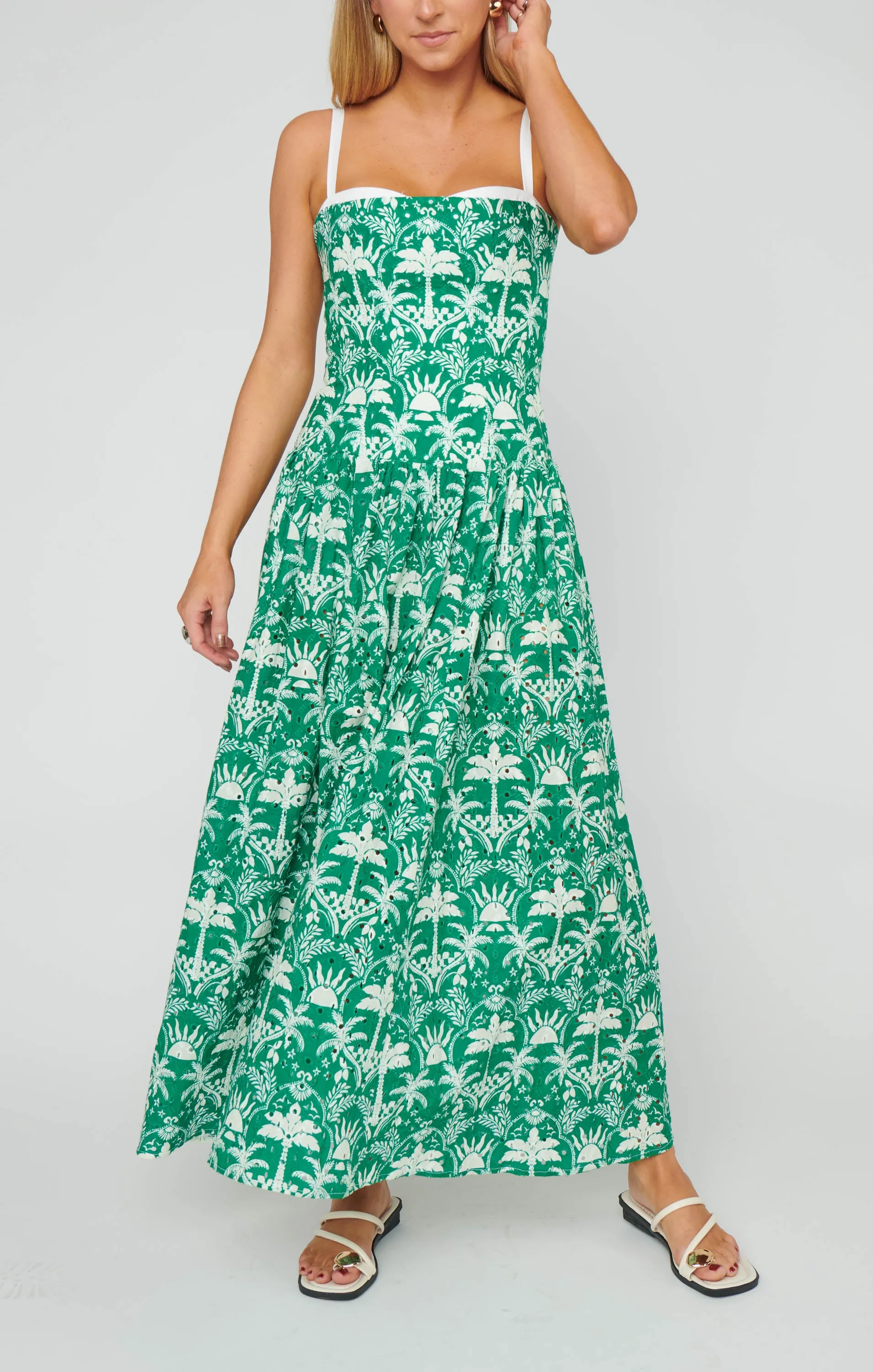 Hepburn Midi Dress ~ Tiki Palms sold by Show Me Your MuMu