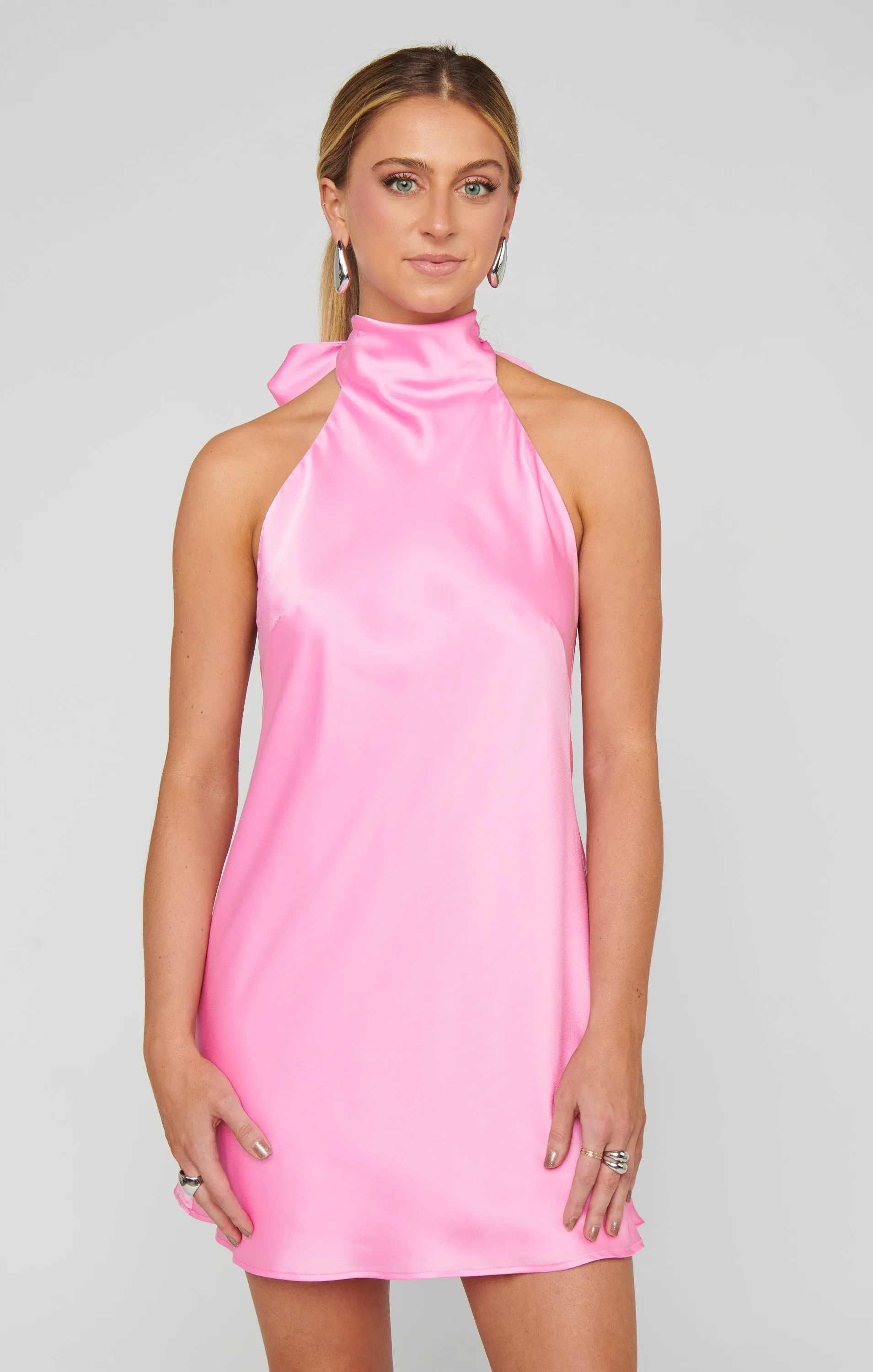 Lisa Mini Dress ~ Pink Luxe Satin sold by Show Me Your MuMu product image thumbnail 2
