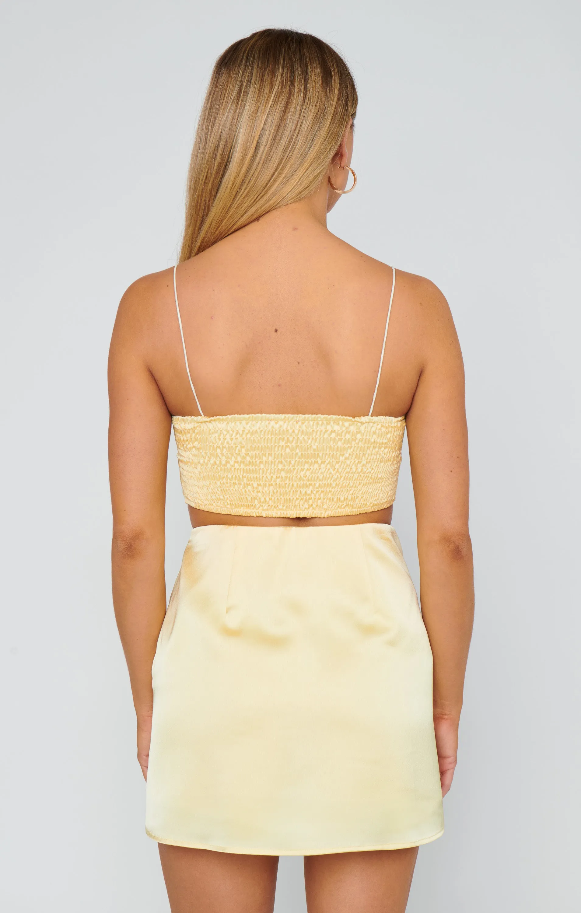 All Night Skort ~ Pale Yellow Luxe Satin sold by Show Me Your MuMu product image thumbnail 3