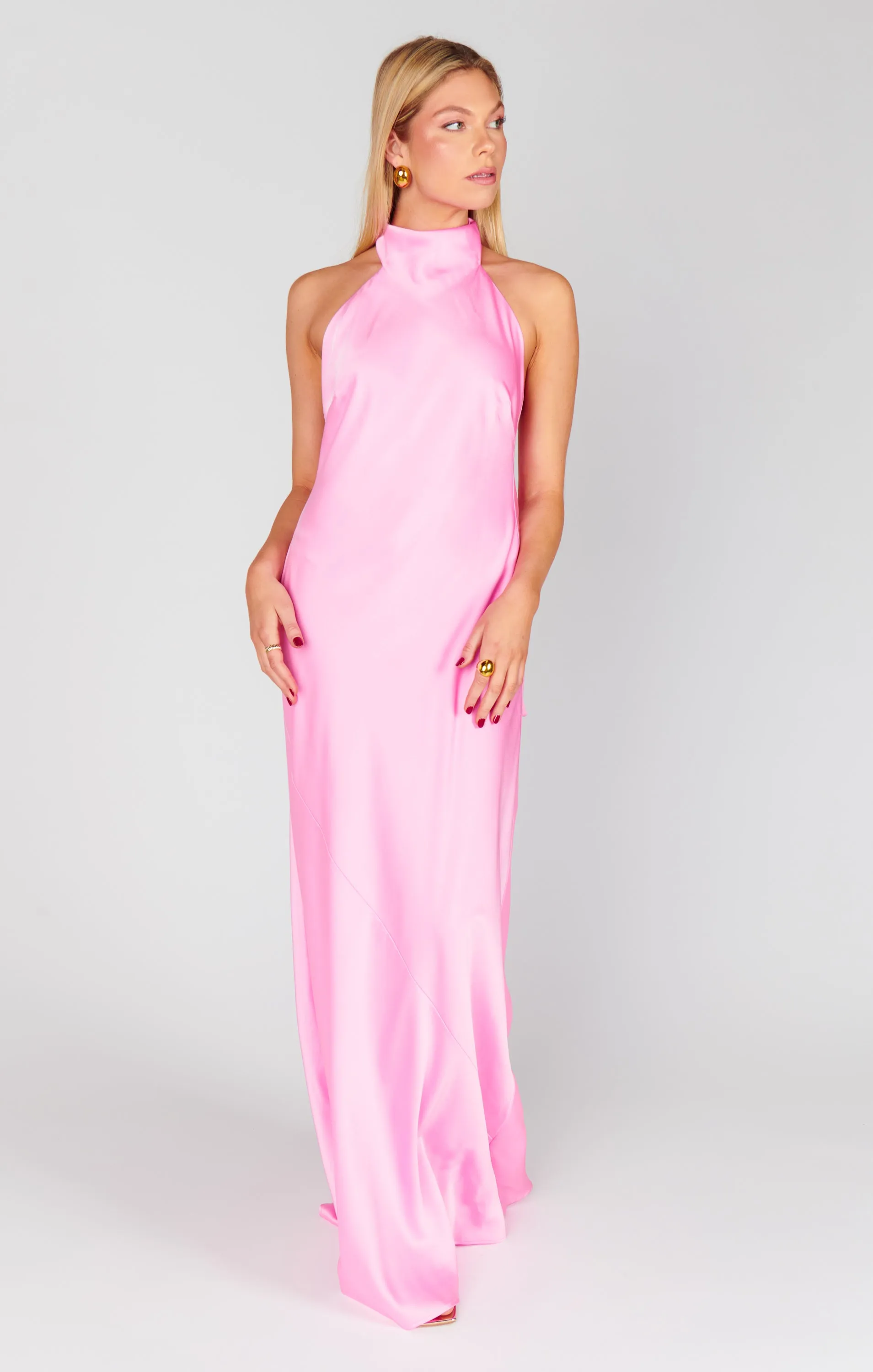 Lisa Maxi Dress ~ Pink Luxe Satin sold by Show Me Your MuMu product image thumbnail 4